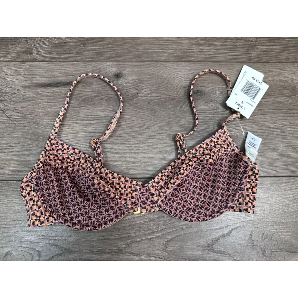 L*Space Shimmer Kaleidoscope Eyes Missy Bikini Top NWT Small - Picture 3 of 6